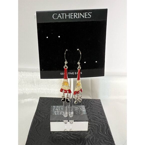 CATHERINES Charming Christmas Gnome Drop Earrings Festive Holiday Jewelry - Picture 2 of 7